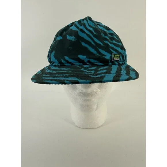 VANS OFF THE WALL Hat Cap Adult Teal Blue Zebra Print Snapback - Picture 2 of 9